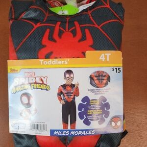 New Marvel Spidey Miles Morales Jumpsuit Halloween Costume sz 4T